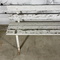 Banc ancien en acier et bois