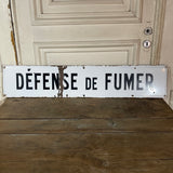 Ancienne plaque émaillée "défense de fumer"