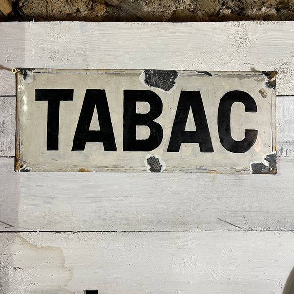 Plaque émaillée bombée TABAC 20 x 50 cm