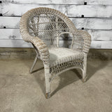 Fauteuil rotin blanc vintage