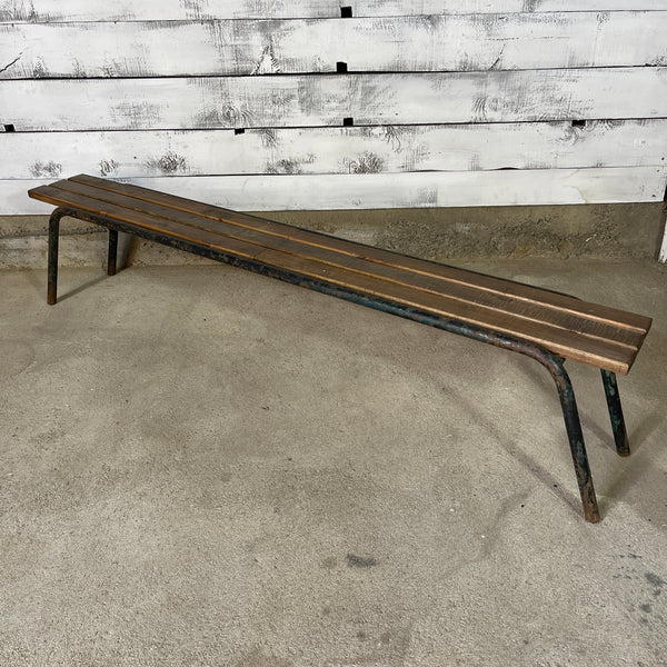 Banc ancien en acier et bois