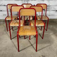 Série de 6 chaises d'école