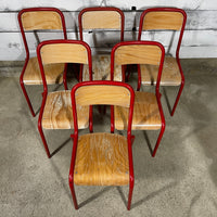 Série de 6 chaises d'école