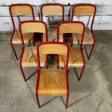 Série de 6 chaises d'école